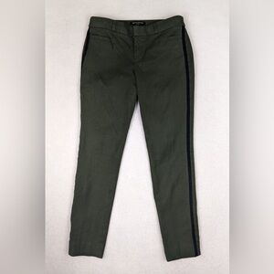 BANANA REPUBLIC SLOAN GREEN FLAT FRONT PANTS NAVY TUXEDO STRIPE-SIZE 14